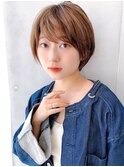 say.黒髪ボブルフネビージュ小顔ワンレン丸みショートハイライト