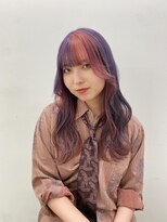 ロペ(ROPE.)&nbsp;モーヴ×ピンクセクションカラーロングレイヤー