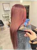 ピンクラベンダーカラーハイトーンカラーケアブリーチ大人可愛い