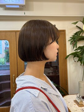 シエン 恵比寿(CIEN) 顔まわりレイヤー/ボブ/オリーブベージュ/ボブアレンジ/恵比寿