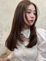 アンジェリカラボ 梅田店(ANGELICA LABO)&nbsp;韓国風くびれレイヤーカット×グレージュ×透明感ブラウン川又