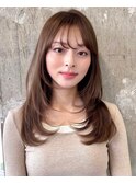 ミディアムレイヤーカット/くびれヘア/大人可愛い/20代30代40代