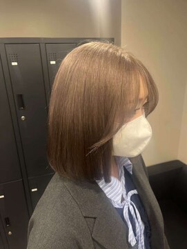 ベレーザ 渋谷(BELEZA) 18075くびれミディアムハッシュカット黒髪ダークグレージュボブ