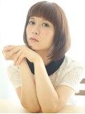 眉上バングでキュンと感を演出！ ピュアショートボブ