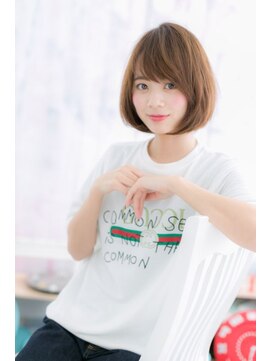 ミック ヘアアンドメイク アップ 駒込店(miq Hair&Make up) 斜めバングひし形フォルム★ニュアンスカラー小顔ボブ