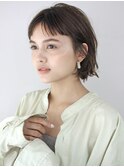 手入れ簡単　小顔　ボブ　外ハネ　ミニボブ　切りっぱなしボブ