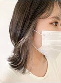 グレージュカラーボブウルフ黒髪ココアベージュ【市川】