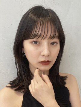 ノイ(noi) 顔周りレイヤーカットグレージュカラーくびれボブベージュカラー