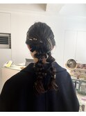 編みおろし × ツイン × 金箔 アレンジ