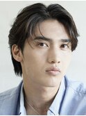 センターパートカルマヘアニュアンスパーマ韓国シャドウパーマ