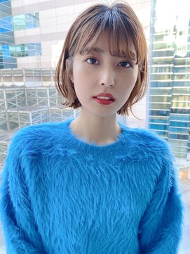 ケーツー エソラ池袋店(K-two) 外ハネくびれボブ*大人ボブ*前髪ありボブ*面長*30代40代50代