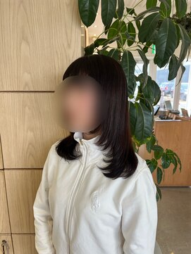 アドラーブル 万代店 (adorable) 小顔似合わせカット顔まわりレイヤー大人可愛いラベンダーカラー