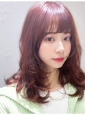 大人可愛いレイヤーカットピンクアッシュブリーチなし伸ばしかけ