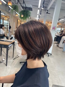 グランデュール 東静岡池田店(GRANDEUR) 東静岡ショートボブくびれショートイルミナカラー顔周りレイヤー