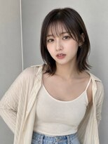 トリッカバルコニー ハヤマ(tricca Balcony Hayama)&nbsp;シースルーバング/外ハネレイヤーボブ/透明感ダークブラウン