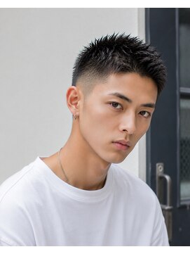 メンズバグズ(MEN's Baguz) スパイキーショートフェード束感メンズカット韓国風トレンド人気