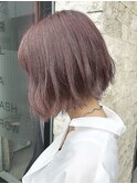【unopulir永尾】ピンクベージュ☆前下がりボブ