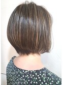 極細ハイライト×ボブ
