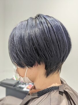 ジエクト 本店(The Ect) ハンサムショート×ネイビーブルー×デザインカラー