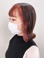 アイティーバイアルバム 藤沢店(IT by ALBUM)&nbsp;インナーカラーオレンジピンク_マッシュショート_ba322611