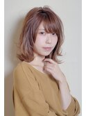 外ハネナチュラルウェーブ*大人かわいい透明感カラー