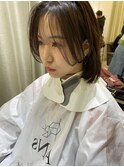 20代 30代 40代 セクションカラー ひし形シルエット グレージュ