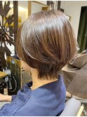 《前地 麻衣》似合わせショート/ミルクティーベージュ