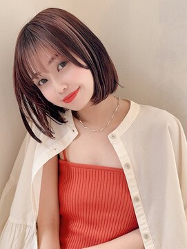 エステージ 日根野店(S-TAGE) シアーピンクカラー×丸みボブ