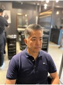 大人海外七三フェードグレイヘア：大村　大心