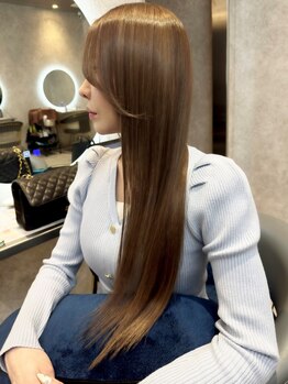 ラナヘアーサロン オオブ(Lana hair salon OBU)の写真/柔らかいシルクのような指通り【[お悩み改善♪]やわらか縮毛矯正＋カット】