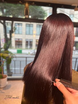 ジル アンク(Jill ankh) 《姫路　Jillankh》ピンクブラウン　艶髪カラー　顔周りカット