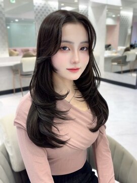 ジーナ 名駅(XENA.) 《haru4》20代/ロングレイヤーカット/グレージュ/くびレイヤー