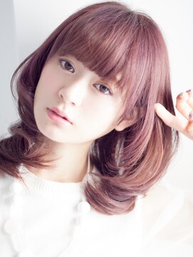 パティオン(PATIONN) 夏色暖色系ピンクカラーふんわり内巻きマッシュくびれミディアム