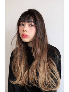 シュクラン(ShuKRun) 【ShuKRun不動前】ぱっつん前髪グラデーションカラー