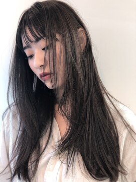 ヌイ 横浜(nui) コバルトグレー_毛先パーマことりベージュウォーターフォール