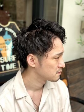 バーバー ヤマミチ(BARBER YAMAMICHI) ＜理容室＞メンスパーマ　シルバーグレー　メッシュ