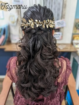 タグマル カールがつきにくく取れやすい方にオススメのハーフアップ☆