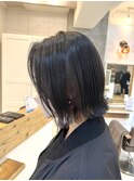 ブリーチなしのインナーカラーと切りっぱなしボブ☆