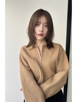 アリスバイアフロート 自由が丘(ALICe by AFLOAT) グレーベージュレイヤーロング顔まわり小顔ミディ