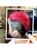 デザインカット。。ダブルカラー。。ショッキングピンク。。