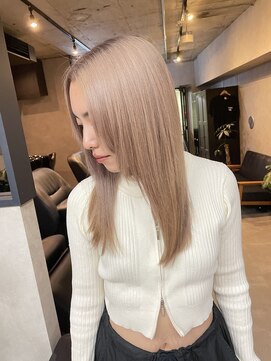 サニー 渋谷(SUNNY) バレイヤージュ、ハイライト、レイヤーロング、グレーベージュ