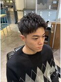 刈り上げセンターパートフェザーパーマサーフカールs