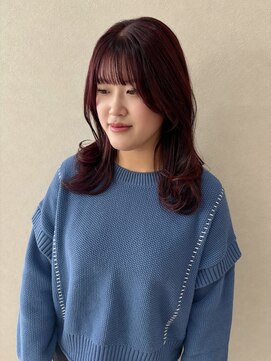 ミリ 奈良店(mm) チェリーレッド/暖色/近鉄奈良/くびれヘア/レイヤーカット/奈良