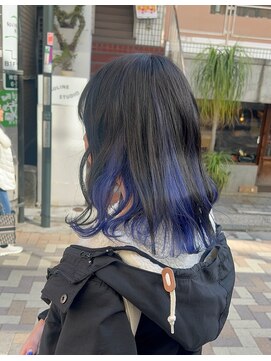 アソビセカンド 原宿(ASOBI 2nd) ダブルカラー/黒髪/ボブルフ/ネビージュ/原宿/インナーカラー