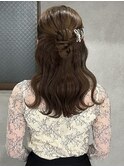 ハーフアップ/ヘアアレンジ/お呼ばれヘア/天神