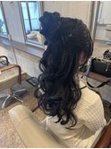 お団子ハーフアップ