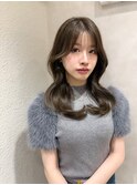 髪質改善縮毛矯正レイヤーカット顔周り前髪韓国ミニウルフ/銀座