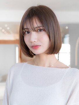 ドットハリス(.Hallis) 大人可愛いボブ/2wayバング/髪質改善アッシュベージュ/小顔矯正