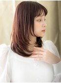 □チェリーレッド姫カットレイヤーミディアム712北浦和30代40代