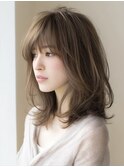 アプリコットオレンジハイライトカラーサーフカール夏くびれヘア